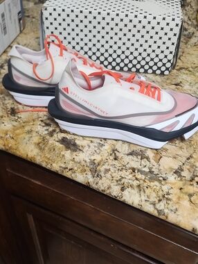 Stella McCartney White Sneakers with Coral Accents